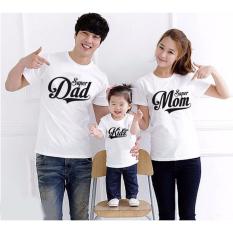 Baju Family Couple / Kaos Pasangan Keluarga 1 Anak Super Mom Putih