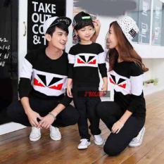 Baju Family Couple / Kaos Pasangan Keluarga 1 Anak Lengan Panjang