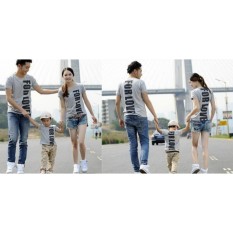 Baju Family Couple / Kaos Pasangan Keluarga 1 Anak For Love Abu