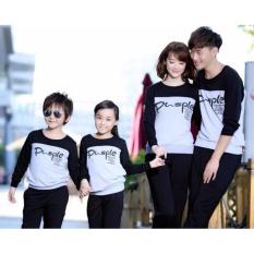 Baju Family Couple / Kaos Pasangan Keluarga 2 Anak Lengan Panjang Pusple