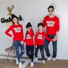 Baju Family Couple | Kaos Pasangan Keluarga | Kopel | Kapel 2 Anak Lengan Panjang Love you