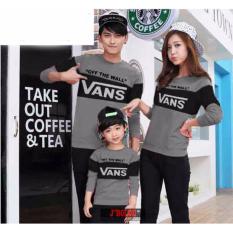 Baju Family Couple / Kaos Pasangan Keluarga Lengan Panjang Abu