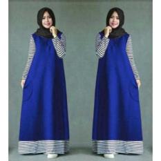 BAJU GAMIS AMEERA BIRU BAJU DRESS MAXI MUSLIM WANITA DEWASA MURAH (MERAH)