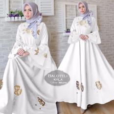 baju gamis balloteli kayla putih buat ibu ibu dan remaja masa kini