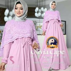 Baju Gamis Busana Fashion Muslimah Wanita Olivia Cape Pink