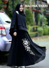 Baju Gamis Cantik SYARI BORDIR MADINA HITAM