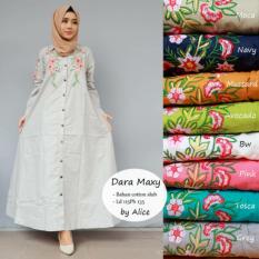 Baju Gamis Long Dress Maxi Wanita Muslim bordir Dara jumbo XXL Busui