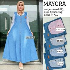 Baju Gamis Long Dress Maxi Wanita Muslim jeans busui mayora jumbo XXL