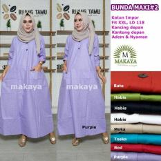 Baju Gamis Long Dress Maxi Wanita Muslim polos busui bunda XXL jumbo