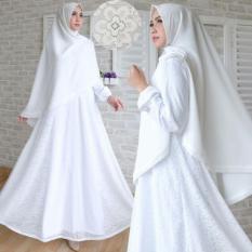 Gamis Putih Cantik Umroh - Long Dress White Muslimah XL