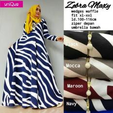 Baju Gamis Long Dress Maxi Wanita Muslim zebra busui fit jumbo