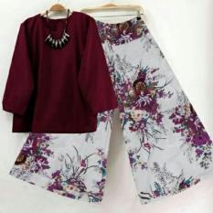 Baju Gamis Muslim Pesta Wisuda Lebaran Syari Remaja 118606 KULOT SET PUTIH