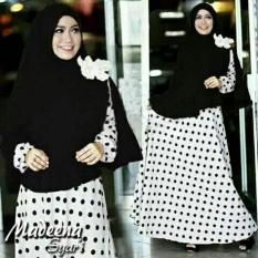 Baju Gamis Muslim Pesta Wisuda Lebaran Syari Remaja 9734 MANDENA SYARI PUTIH