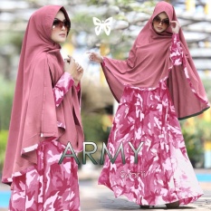 Baju Gamis Muslim Syari Fashionable - Gamis Army syari Pink