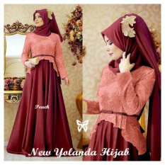 Baju Gamis Muslim Syari Fashionable - Gamis Yolanda Peach