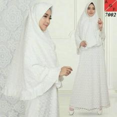 Baju Gamis Putih Brokat Wanita Muslimah /Baju Gamis Wanita Muslim