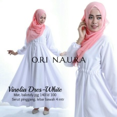 Baju Gamis Putih Polos - Longdress Vinolia Baloteli