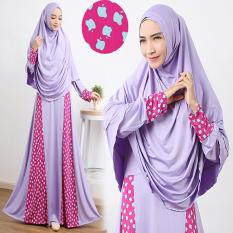 Baju Gamis Syari Set Bergo Jersey Busui Lavender Ayunda