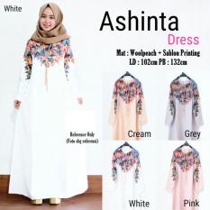 Baju Gamis Wanita Ashinta Dress Warna Putih
