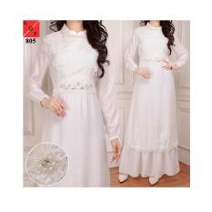 Baju Gamis Wanita / Gamis Putih / Muslim Wanita #805 STD