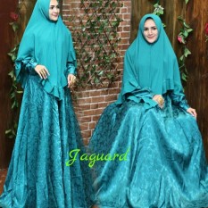 baju gaun wanita muslim gamis syari pesta premium gliter gold atau emas size xl-bubui-klok 4m