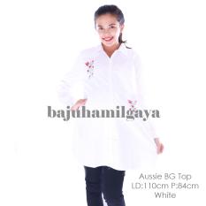 Baju Hamil Gaya - AUSSIE BG TOP WHITE - Atasan Hamil / Baju Menyusui Murah / Baju Ibu Hamil / Baju Wanita Hamil / Atasan Hamil menyusui