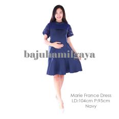 Baju Hamil Gaya - Dress Hamil - MARIE FRANCE DRESS NAVY - Terusan Menyusui / Baju Wanita Hamil / Baju Ibu Hamil Murah / Baju Hamil Murah / Baju Hamil Harga Murah / Baju Hamil Pesta / Baju Hamil Santai / Baju Hamil Kerja / Baju Kerja Hamil / Wanita