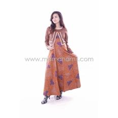 Baju Hamil Muslim Gamis Batik Katun Bolero - Coklat
