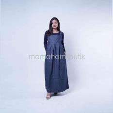 Baju Hamil Overall Hamil Jeans With Inner Kaos Alisya - Inner Biru