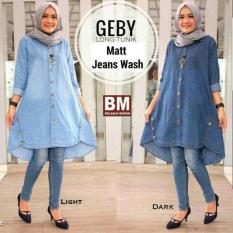 Baju Jeans Wanita / Hijab Casual/ Atasan Busui Murah : Geby Long Tunik
