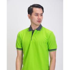 BAJU KAOS KERAH POLO SHIRT PRIA HIJAU STABILO - Mqkb1y
