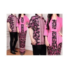 Baju Kembar / Baju Pasangan Pesta / Baju Couple Kebaya Kutubaru Motif Paya Fanta (Bawahan Rok Span Prisket) Plus Kemeja Pria