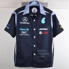 Baju Kemeja Bordir Otomotif F1 Mercedez Benz Hitam