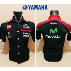 BAJU KEMEJA BORDIR OTOMOTIF MOTOGP YAMAHA MOVISTAR HITAM 2017-2018