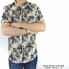 Baju Kemeja Casual Pria Motif Pantai Hawai Floral