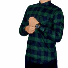 baju kemeja flanel kotak besar-hijau