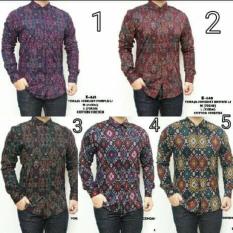 Baju Kemeja Pria Songket Batik Hijau Tosca Keren Gaya Trendy - 57B977
