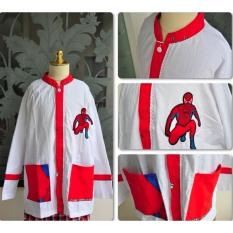 Baju Koko Anak Bordir Spiderman Lucu - Merah