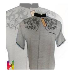 Baju Koko Dewasa Lengan Pendek Bordir Kombinasi Al Aziz