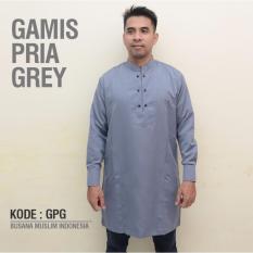 Baju Koko Gamis Pria Eksklusif SlimFit GREY