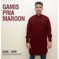 Baju Koko Gamis Pria Eksklusif SlimFit MAROON