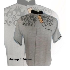 Baju Koko Lengan Pendek Bordir Kombinasi Koko Pendek Pria