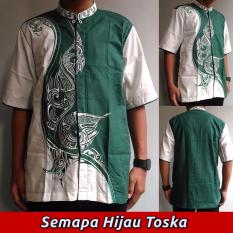 Baju Koko Pria, Busana Muslim Lengan Pendek Bordir Me.15
