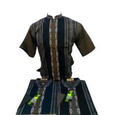 Baju Koko Termurah Lengan Pendek Bordir Bagus Rapi - Bahan Katun Halus - Busana Muslim Pria - Merk Santri