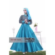 Baju Lebaran Gamis Muslim Pesta Nyaman untuk Ibu Hamil dan Menyusui CQ 1706 Tosca