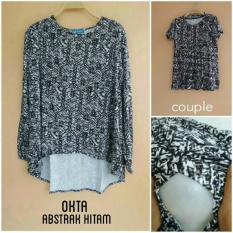 Baju Menyusui Couple Mamigaya Okta Abstrak Hitam