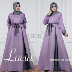 Baju Murah Wanita / Lucia Dress New Series Gamis Brukat Muslim Kekinian Tanah Abang