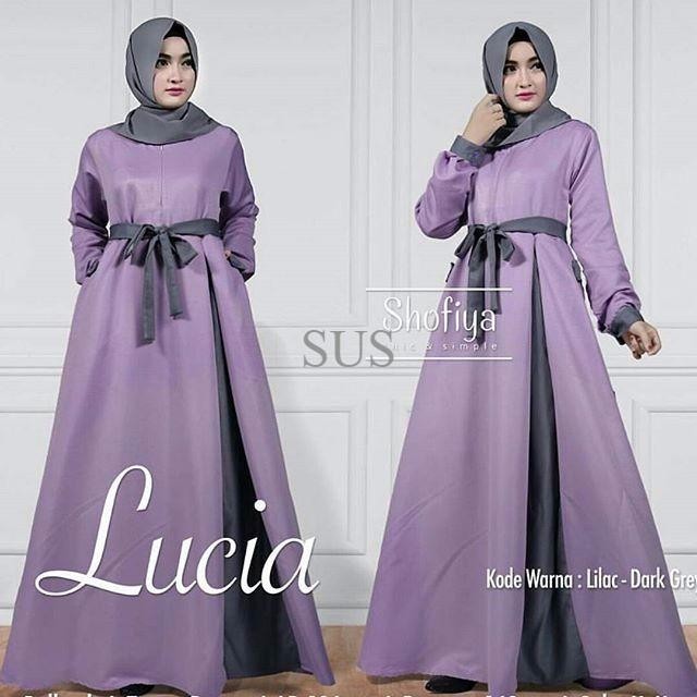 Baju Murah Wanita / Lucia Dress New Series Gamis Brukat Muslim Kekinian Tanah Abang