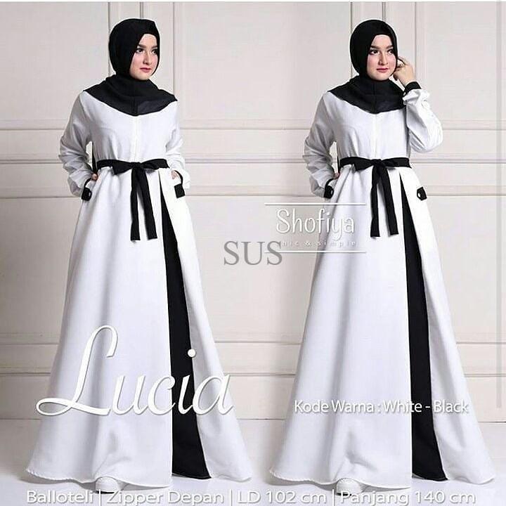 Baju Murah Wanita / Lucia Dress New Series Gamis Brukat Muslim Kekinian Tanah Abang