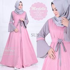 Baju Murah Wanita / Marbella Dress Warna Cerah Gamis Brukat Muslim Kekinian Tanah Abang